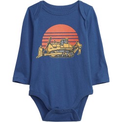 Baby Gap Body Azul con Diseño de Tractor 100% algodón manga larga para bebé niño de 18 a 24 meses
