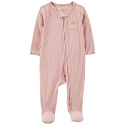 Carter's Pijama Rosado Bebé Texturizada Manga Larga para Bebé Niña de 3 a 6 Meses